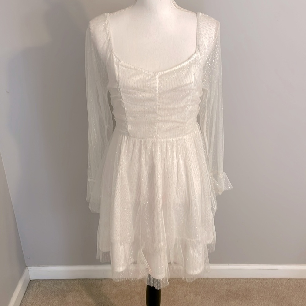 Altar’d State white sparkly dress